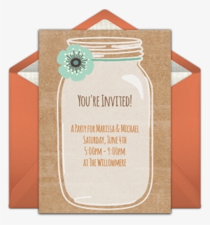Rustic Mason Jar Online Invitation - Party PNG Image | Transparent PNG ...
