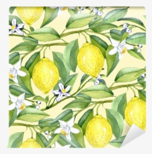 The Seamless Pattern Of The Branches Of Fresh Citrus - Lemon PNG Image ...