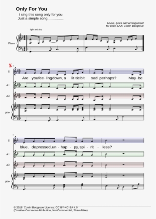 Only For You - Sheet Music PNG Image | Transparent PNG Free Download on