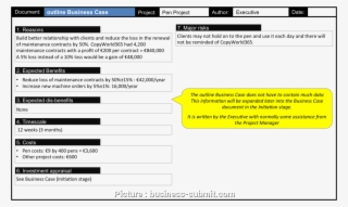 Business Case Format In Excel New Project Business - Outline Business ...
