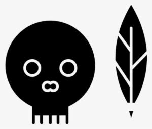 Indian Old Skull With A Feather Vector - Png Iconos Indios PNG Image ...